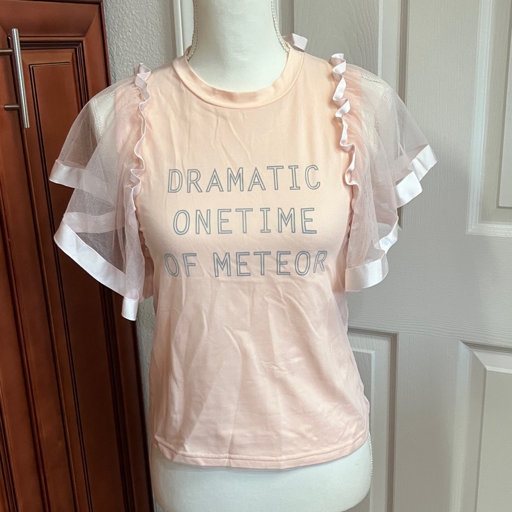 Y2k LIZ LISA Japanese Pink Ruffle Sleeve Tank Top